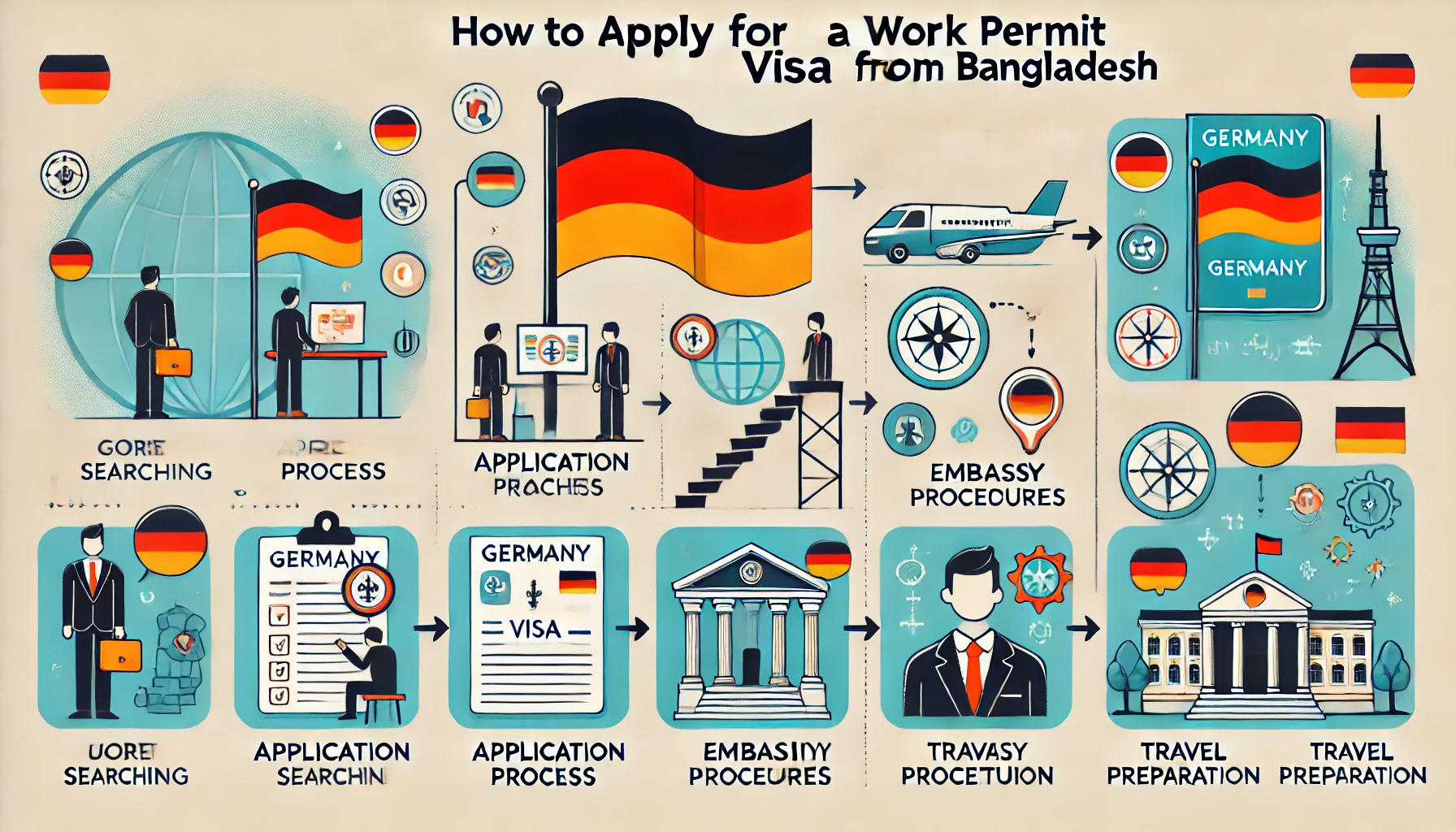 জার্মানিতে কাজের সুযোগ: বাংলাদেশ থেকে ওয়ার্ক পারমিট ভিসা আবেদন করার ধাপসমূহ!